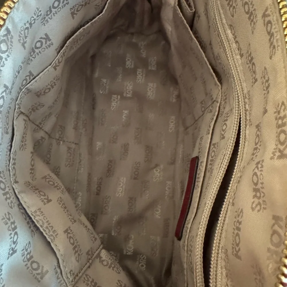 Michael Kors Red and Brown Handbag